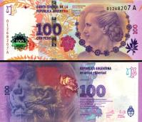 *100 Pesos Argentína 2013-18, P358 Evita Peron UNC - Kliknutím na obrázok zatvorte -